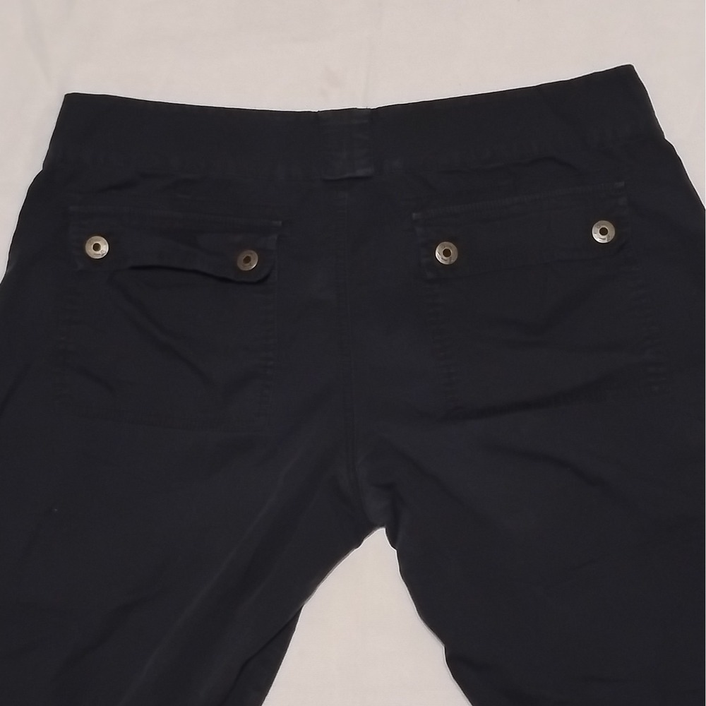 GUESS Black  Cargo Capri Pants Size 32 Y2K Utility D-Ring Ruched  Tie Cuff - Picture 7 of 7
